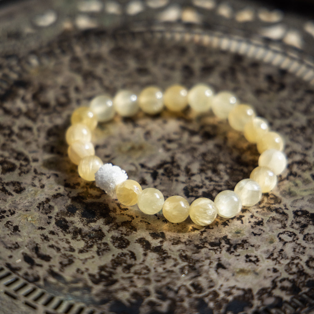Honey Calcite Crystal Bead Bracelet