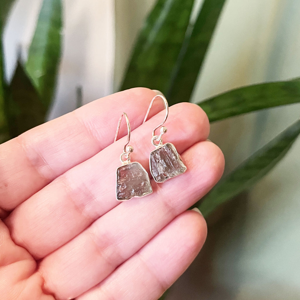 Moldavite Dangle Earrings
