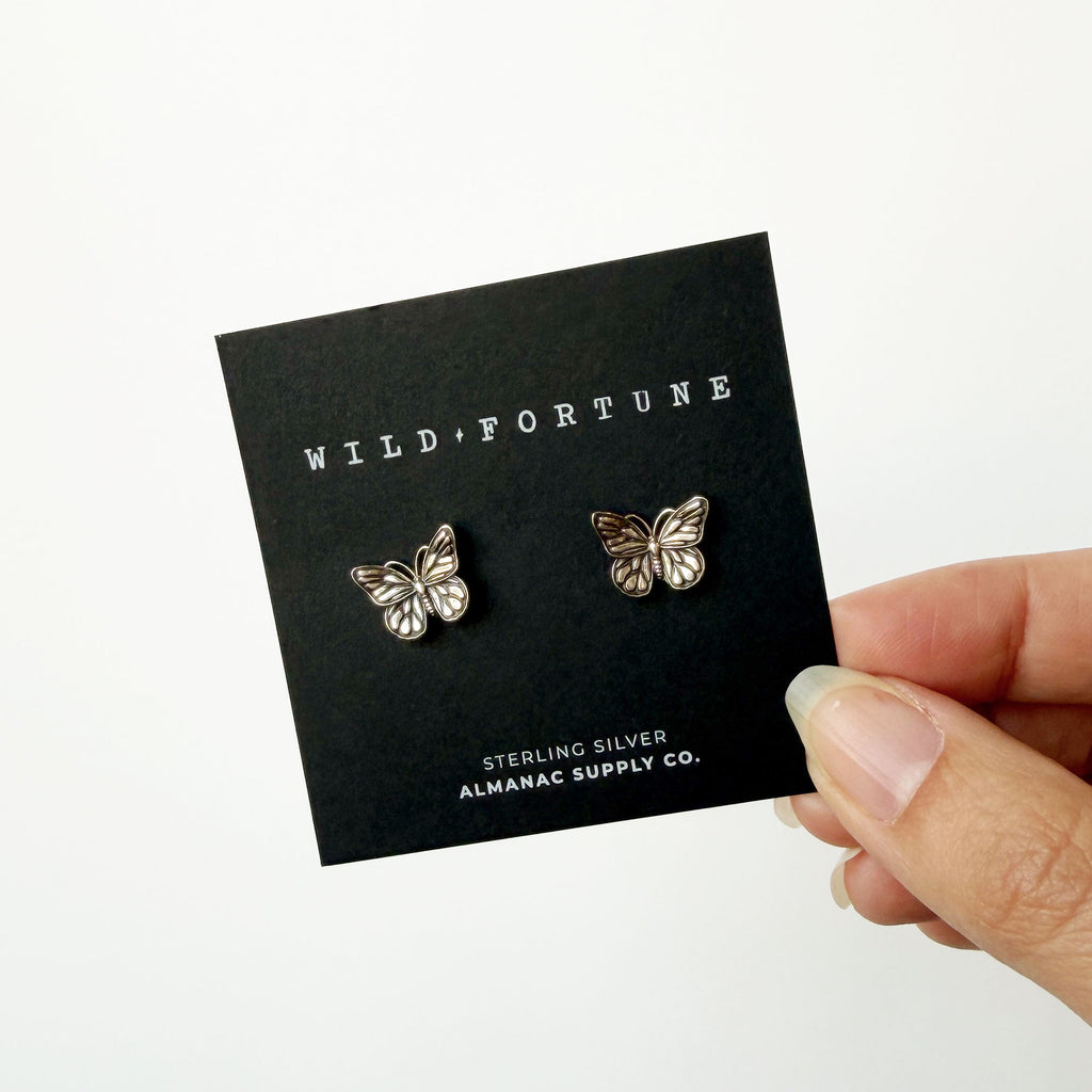 Butterfly Stud Earrings in Sterling Silver