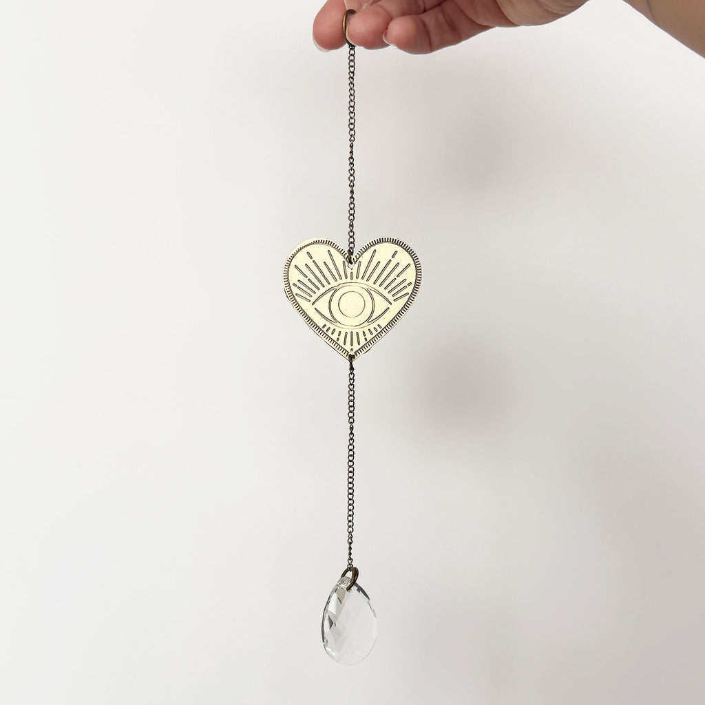 All-Seeing Eye Heart Suncatcher
