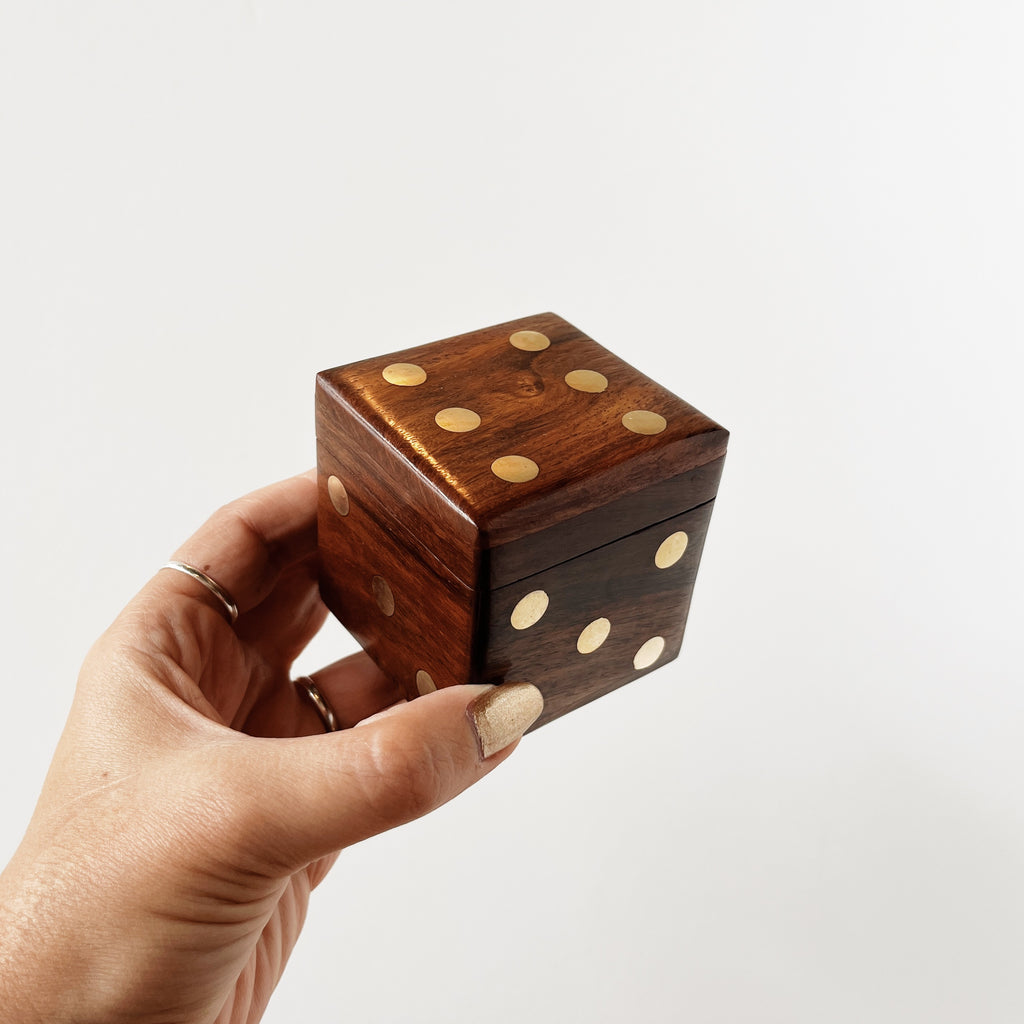 Handmade Wooden Dice Box Set