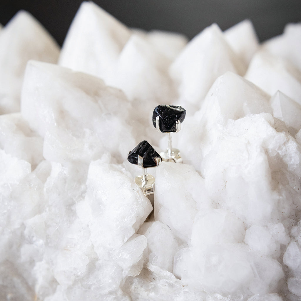 Black Tourmaline stud earrings