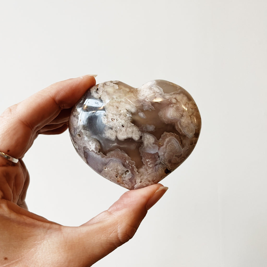 Flower Agate heart