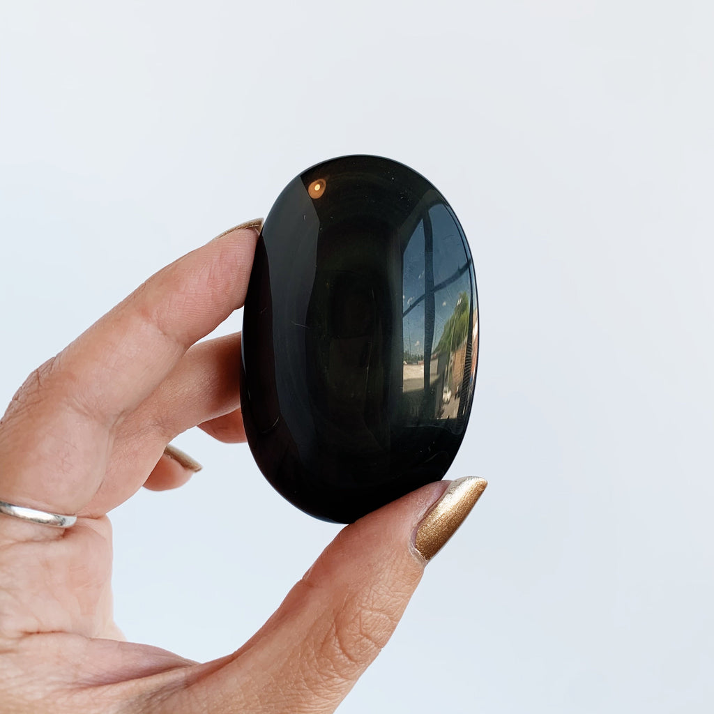 Rainbow Obsidian palm stone