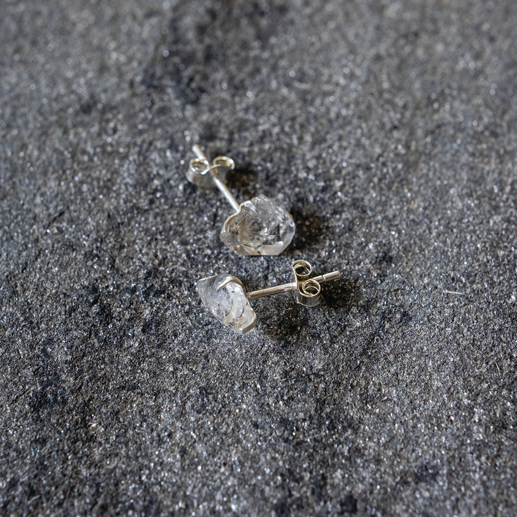 Herkimer diamond stud earrings