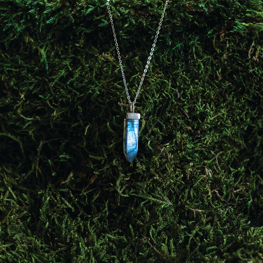 Labradorite point necklace