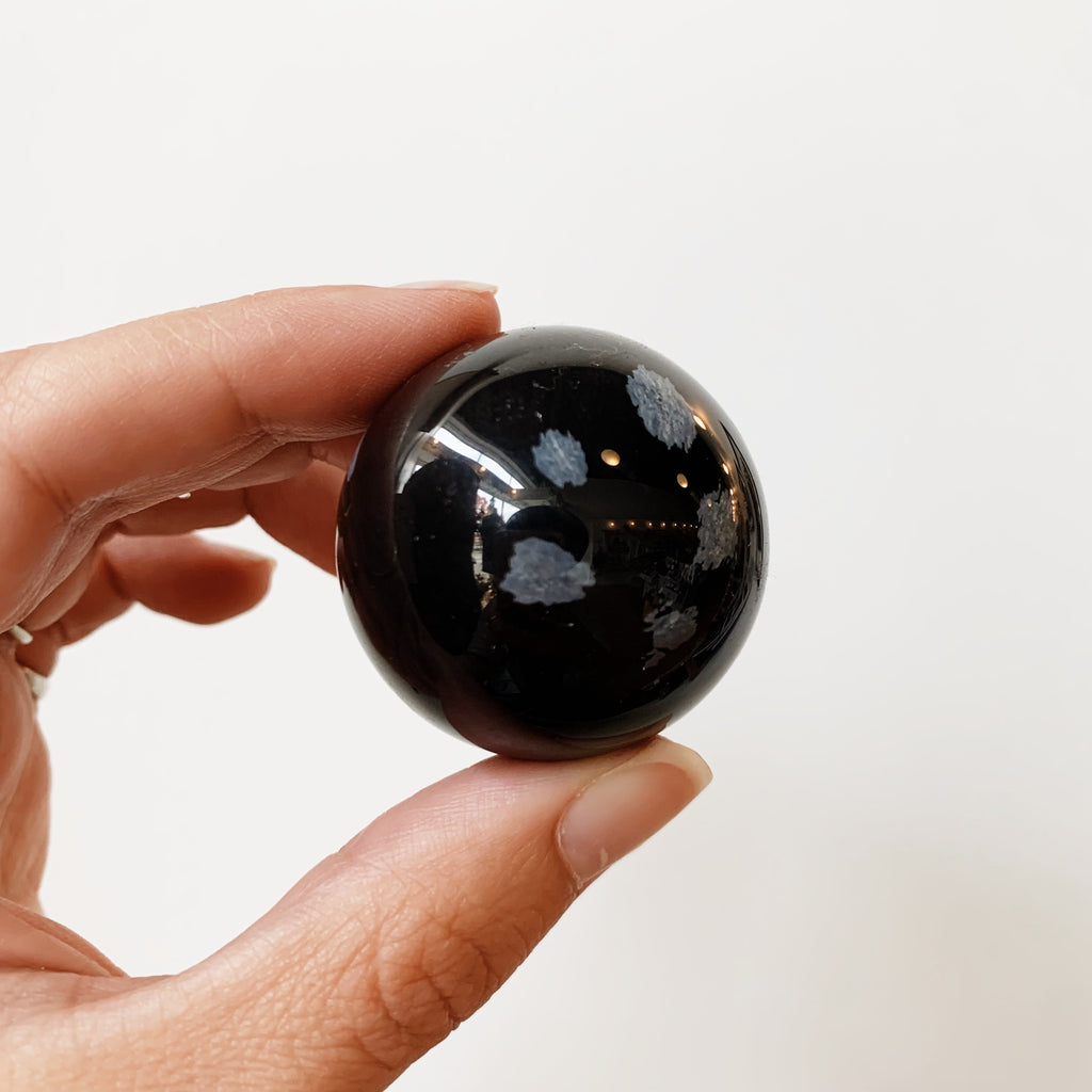 Snowflake Obsidian Sphere