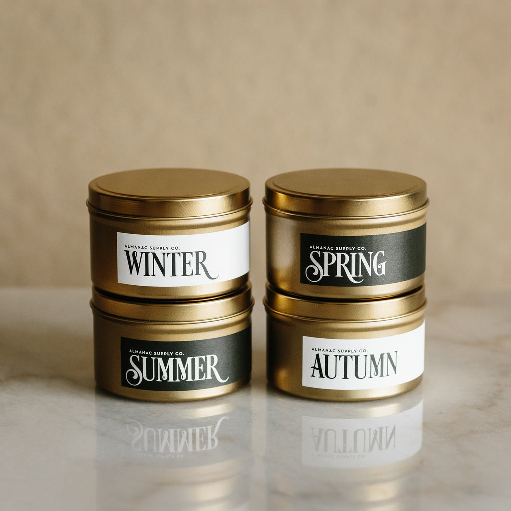 7oz seasonal candle tins