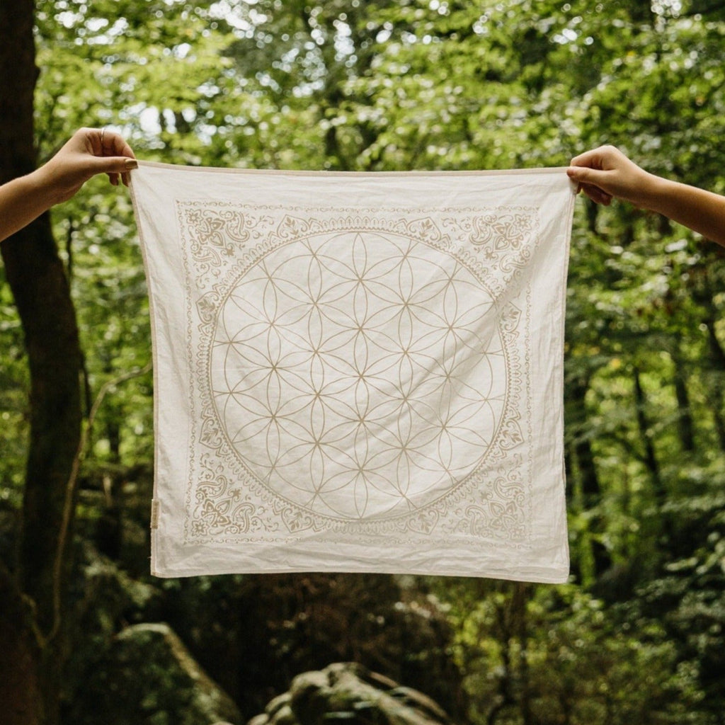 Flower of Life Crystal Grid Cloth + Bandana